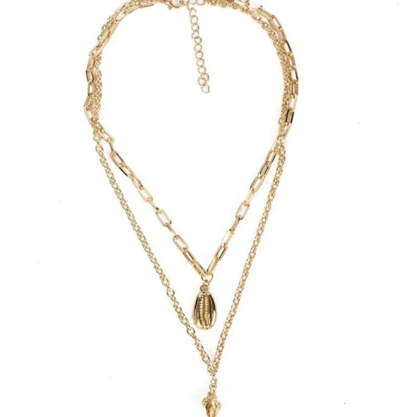 Kerroskaulakoru, FRENCH RIVIERA | Two Layer Seashell Necklace in Gold