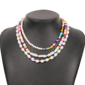 Kerroskaulakoru, FRENCH RIVIERA | Trendy Colourful Three Piece Necklace
