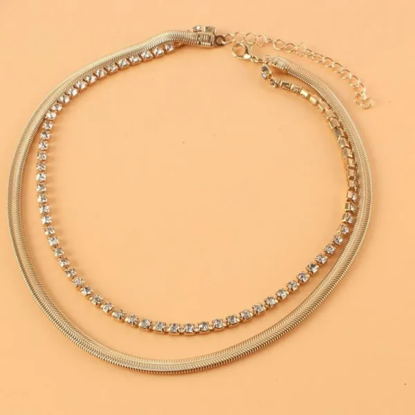 Kerroskaulakoru, FRENCH RIVIERA | Short Two Layer Necklace in Gold