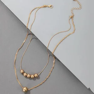 Kerroskaulakoru, FRENCH RIVIERA | Two Layer Classic Necklace in Gold