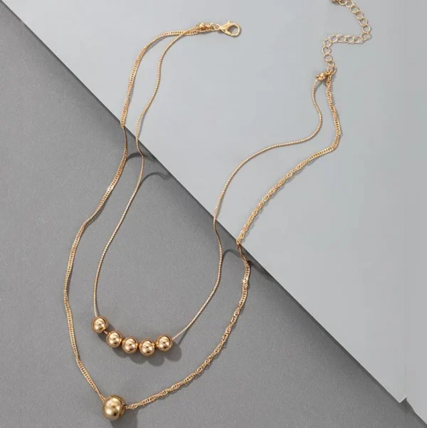 Kerroskaulakoru, FRENCH RIVIERA | Two Layer Classic Necklace in Gold