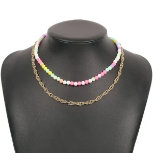 Kerroskaulakoru, FRENCH RIVIERA | Trendy Colourful Necklace with Chain