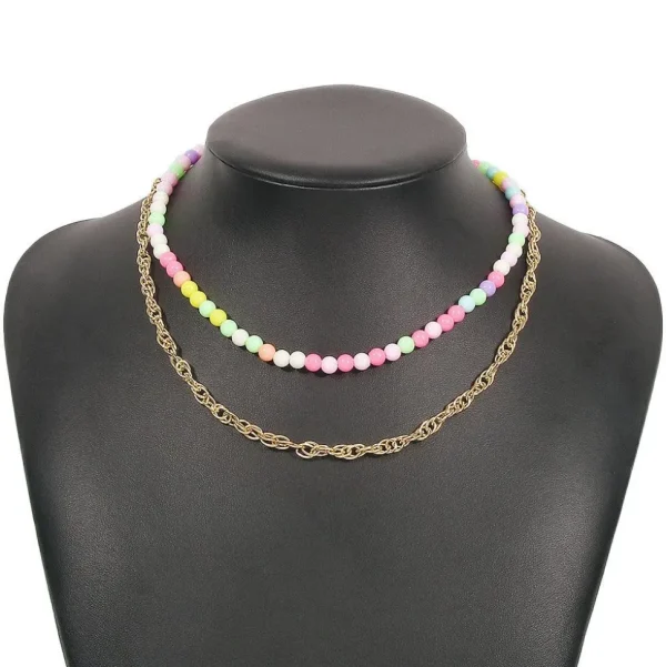 Kerroskaulakoru, FRENCH RIVIERA | Trendy Colourful Necklace with Chain