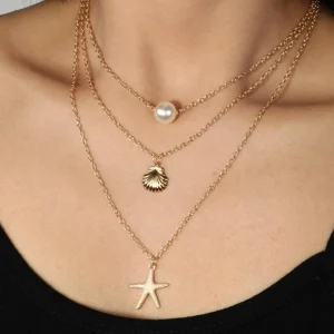 Kerroskaulakoru, FRENCH RIVIERA | Summer Seastar Necklace in Gold