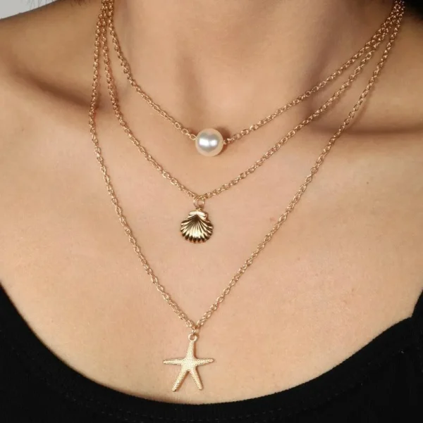 Kerroskaulakoru, FRENCH RIVIERA | Summer Seastar Necklace in Gold