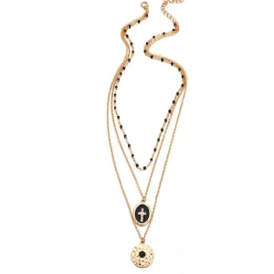 Kerroskaulakoru, FRENCH RIVIERA | Cross Layer Necklace in Gold