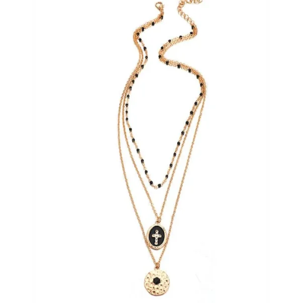 Kerroskaulakoru, FRENCH RIVIERA | Cross Layer Necklace in Gold