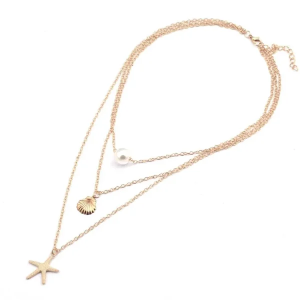 Kerroskaulakoru, FRENCH RIVIERA | Summer Seastar Necklace in Gold