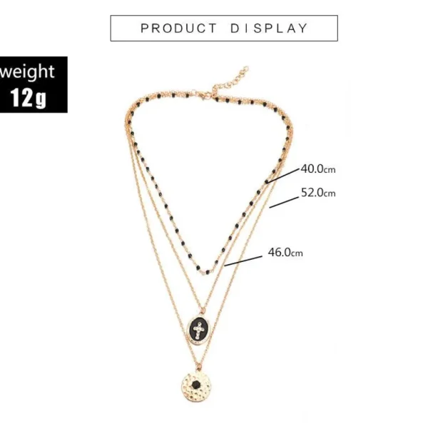 Kerroskaulakoru, FRENCH RIVIERA | Cross Layer Necklace in Gold
