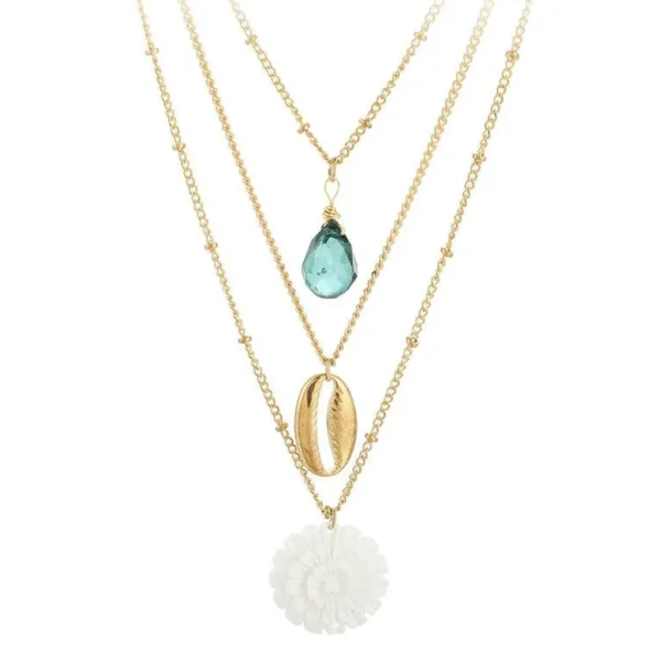 Kerroskaulakoru, FRENCH RIVIERA | Summer Lotus Necklace in Gold