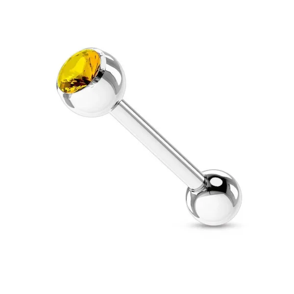 Kielikoru, Barbell 1,6mm Kristalli (keltainen)