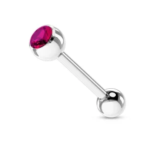 Kielikoru, Barbell 1,6mm Kristalli (fuksia)