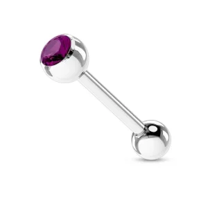 Kielikoru, Barbell 1,6mm Kristalli (tummanvioletti)