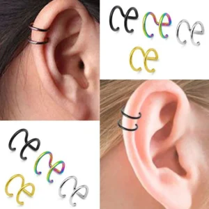 Kiipijä/Ear Cuff, Non-Piercing Cartilage in Black