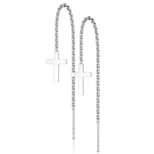 Kirurginteräksiset korvakorut, Free Hanging Cross Earrings