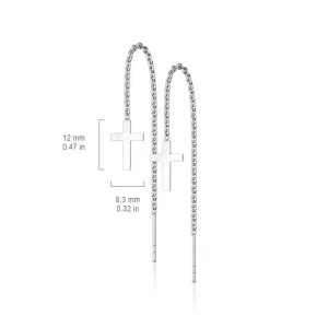Kirurginteräksiset korvakorut, Free Hanging Cross Earrings