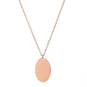 Kirurginteräskaulakoru, FRENCH RIVIERA | Oval Necklace in Rosegold