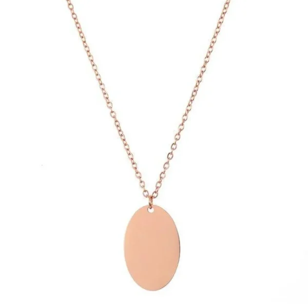Kirurginteräskaulakoru, FRENCH RIVIERA | Oval Necklace in Rosegold