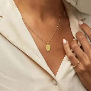 Kirurginteräskaulakoru, FRENCH RIVIERA | Oval Necklace in Gold