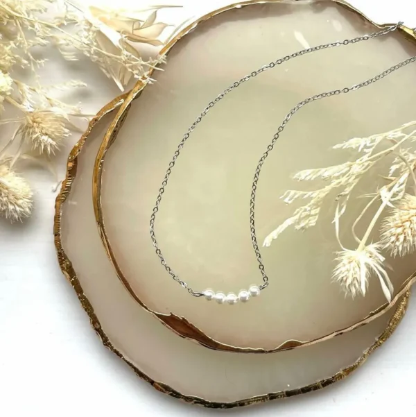 Kirurginteräskaulakoru, FRENCH RIVIERA | Belle Pearl Necklace in Silver