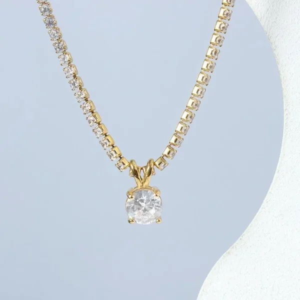 Kirurginteräskaulakoru, FRENCH RIVIERA | Fay Necklace -kulta strassikoru