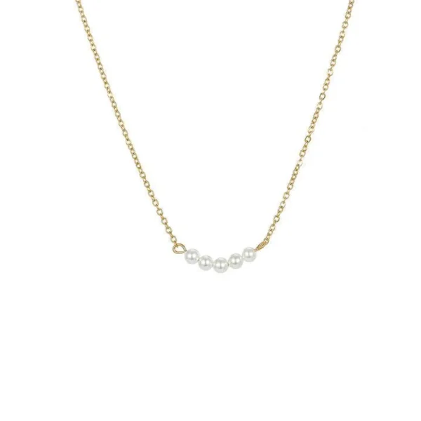 Kirurginteräskaulakoru, FRENCH RIVIERA | Belle Pearl Necklace in Gold