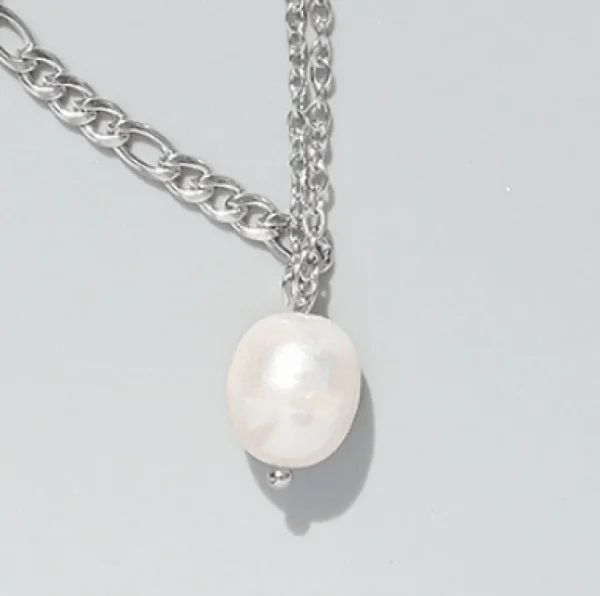 Kirurginteräskaulakoru, FRENCH RIVIERA | Double Chain Necklace in Silver