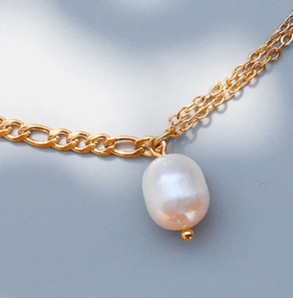 Kirurginteräskaulakoru, FRENCH RIVIERA | Double Chain Necklace in Gold