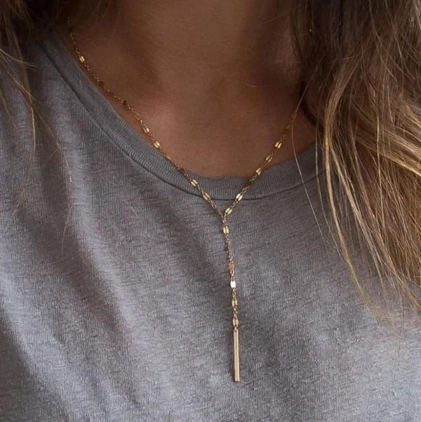 Kirurginteräskaulakoru, FRENCH RIVIERA | Y-Shaped Necklace in Gold