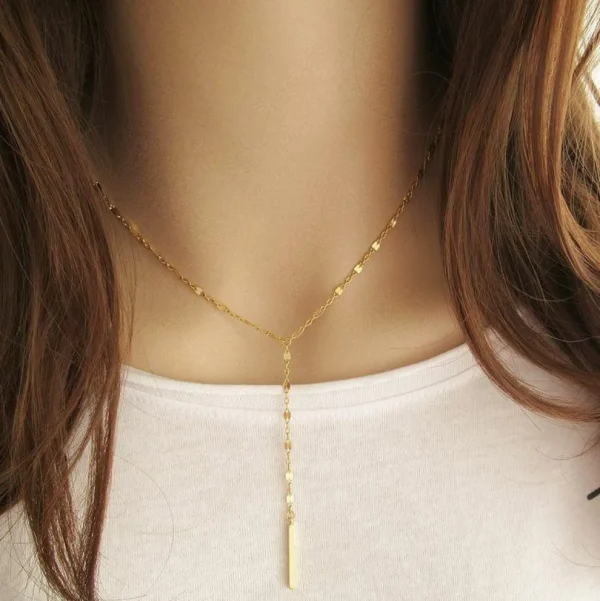 Kirurginteräskaulakoru, FRENCH RIVIERA | Y-Shaped Necklace in Gold