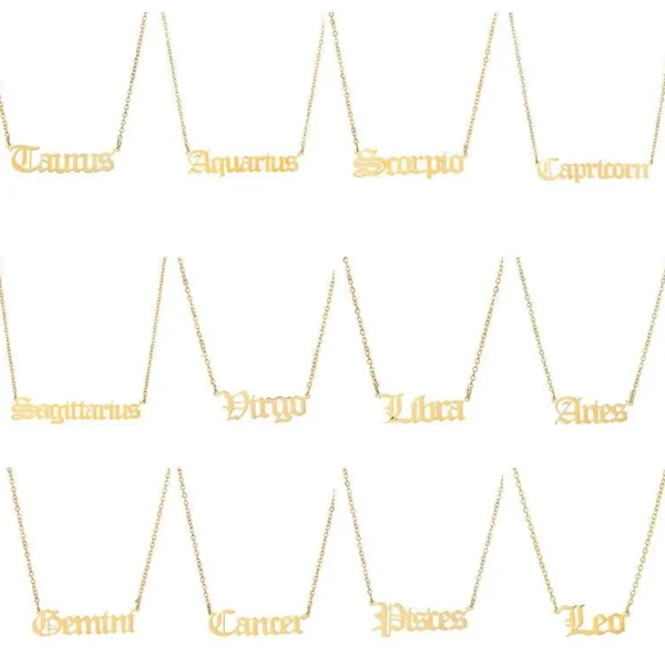 Kirurginteräskaulakoru, Horoscope -tekstikoru horoskooppimerkeille