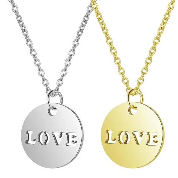 Kirurginteräskaulakoru, Simple Love Necklace in Two Colours