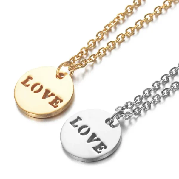 Kirurginteräskaulakoru, Simple Love Necklace in Two Colours