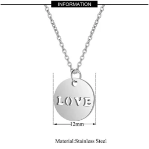 Kirurginteräskaulakoru, Simple Love Necklace in Two Colours