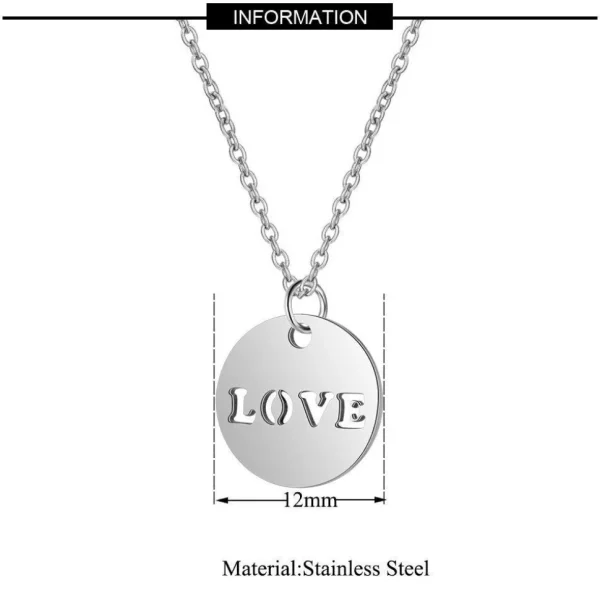 Kirurginteräskaulakoru, Simple Love Necklace in Two Colours