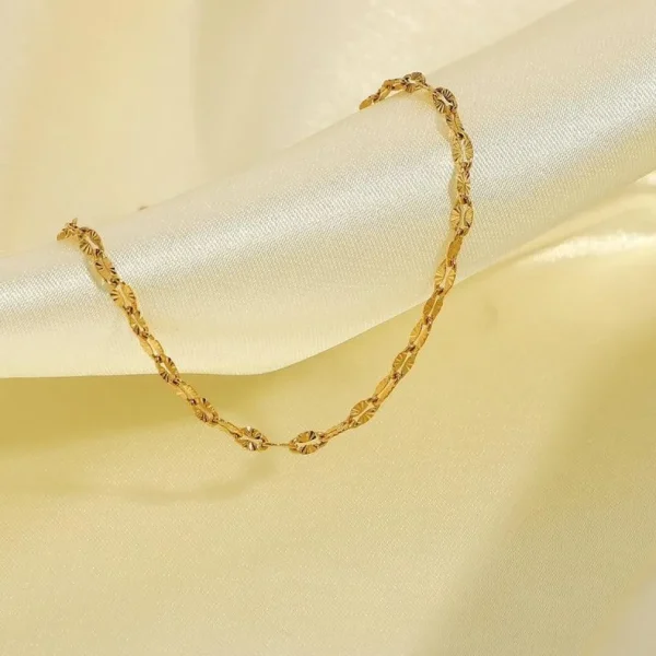 Kirurginteräsketju, Decorated Delicate Chain 34cm + 5cm