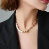 Kirurginteräsketju, FRENCH RIVIERA | Freshwater Pearl Chain in Gold