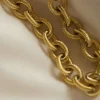 Kirurginteräsketju, FRENCH RIVIERA | Decorated Oval Chain in Gold