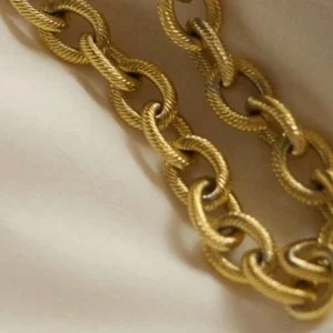 Kirurginteräsketju, FRENCH RIVIERA | Decorated Oval Chain in Gold