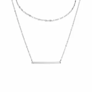 Kirurginteräskorusetti, FRENCH RIVIERA | Oceane Silver Necklace Set