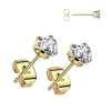 Kirurginteräsnapit, Heart Earrings -kulta sydännapit (kolme kokoa)
