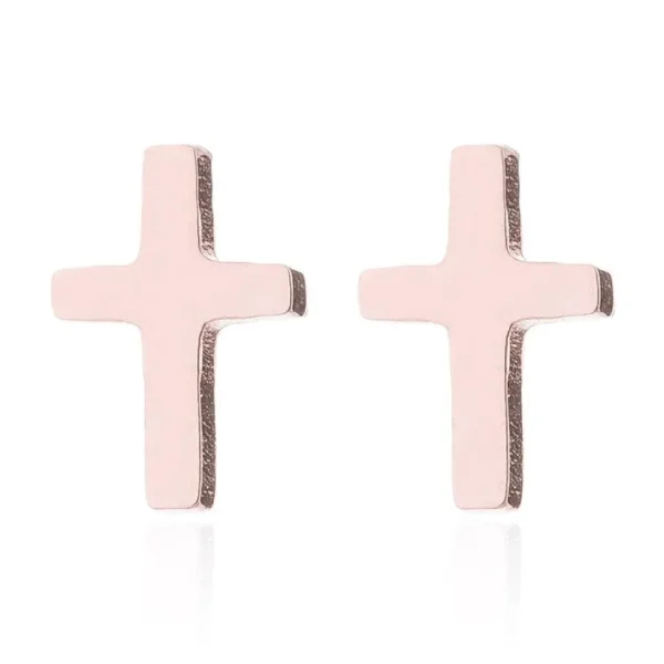 Kirurginteräsnapit, Rosegold Cross -ruusukulta ristinapit