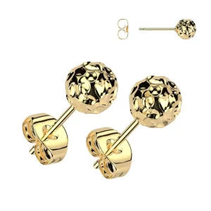 Kirurginteräsnapit, Simple Steel Earrings -kulta napit (kaksi kokoa)