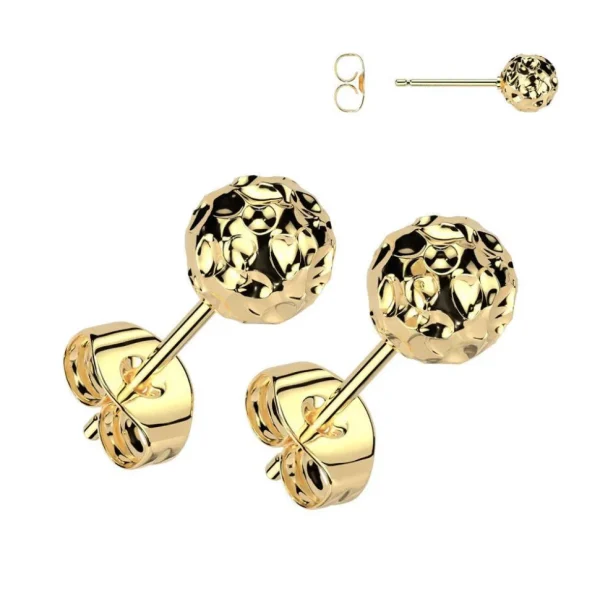 Kirurginteräsnapit, Simple Steel Earrings -kulta napit (kaksi kokoa)