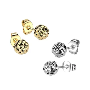 Kirurginteräsnapit, Simple Steel Earrings -kulta napit (kaksi kokoa)