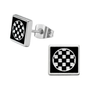 Kirurginteräsnapit, Square Checker Earstuds