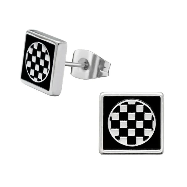 Kirurginteräsnapit, Square Checker Earstuds