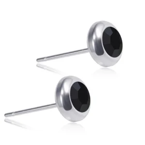 Kirurginteräsnapit | Theo Earrings -mustat nappikorvakorut