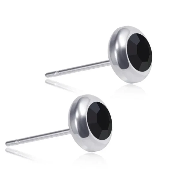 Kirurginteräsnapit | Theo Earrings -mustat nappikorvakorut