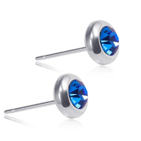 Kirurginteräsnapit | Theo Earrings -siniset nappikorvakorut